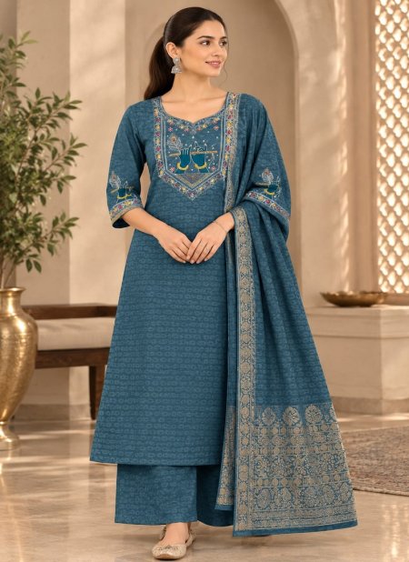 Ff Viscose Embroidery Work Kurti With Bottom Dupatta